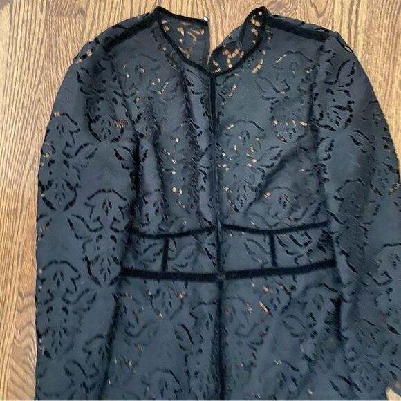 NWT New L.K. Bennett London Eloise black lace dress UK 16 US 12 - Picture 3 of 9